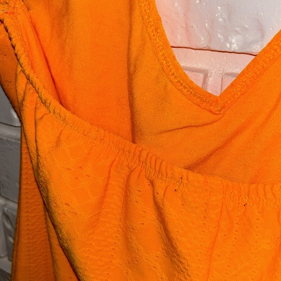 Wild Fable Neon Orange Halter Top Mini Dress with Bead Detail Size Large - Picture 5 of 7